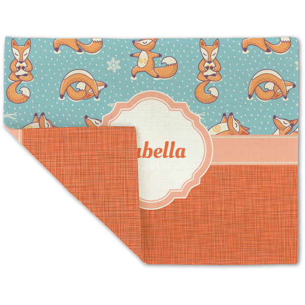 Custom Foxy Yoga Double-Sided Linen Placemat - Single w/ Name or Text