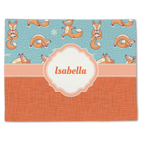 Custom Foxy Yoga Single-Sided Linen Placemat - Single w/ Name or Text