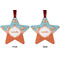 Foxy Yoga Metal Star Ornament - Front and Back