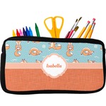 Foxy Yoga Neoprene Pencil Case - Small w/ Name or Text