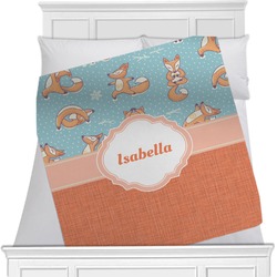 Foxy Yoga Minky Blanket - Twin / Full - 80"x60" - Single Sided (Personalized)