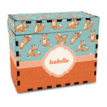 Foxy Yoga Wood Recipe Box - Full Color Print (Personalized)