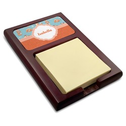 Foxy Yoga Red Mahogany Sticky Note Holder (Personalized)