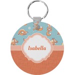 Foxy Yoga Round Plastic Keychain (Personalized)