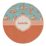 Foxy Yoga Round Linen Placemat - Single Sided (Personalized)