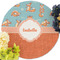 Foxy Yoga Round Linen Placemats - Front (w flowers)