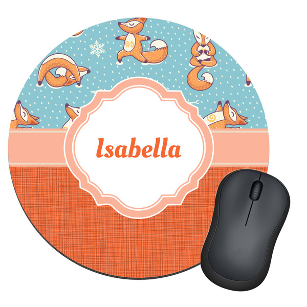 Custom Foxy Yoga Round Mouse Pad (Personalized)