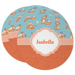 Foxy Yoga Round Paper Coasters w/ Name or Text