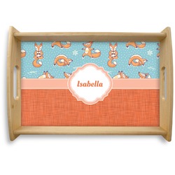 Foxy Yoga Natural Wooden Tray - Small (Personalized)