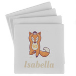 Foxy Yoga Absorbent Stone Coasters - Set of 4 (Personalized)