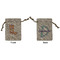 Foxy Yoga Small Burlap Gift Bag - Front and Back