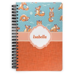 Foxy Yoga Spiral Notebook - 7x10 w/ Name or Text