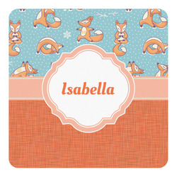 Foxy Yoga Square Decal - Small (Personalized)