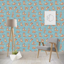 Foxy Yoga Wallpaper & Surface Covering (Water Activated - Removable)