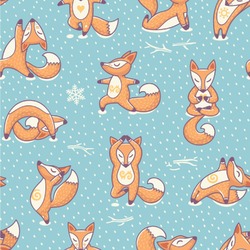 Foxy Yoga Wallpaper & Surface Covering (Water Activated 24"x 24" Sample)