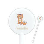 Foxy Yoga 5.5" Round Plastic Stir Sticks - White - Double Sided (Personalized)