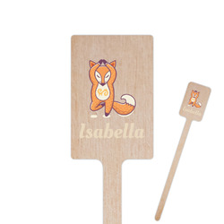 Foxy Yoga 6.25" Rectangle Wooden Stir Sticks - Single Sided (Personalized)