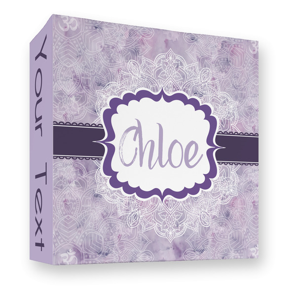 Custom Watercolor Mandala 3 Ring Binder - Full Wrap - 3" (Personalized)