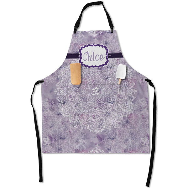 Custom Watercolor Mandala Apron With Pockets w/ Name or Text