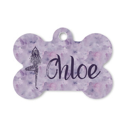 Watercolor Mandala Bone Shaped Dog ID Tag - Small (Personalized)