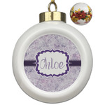 Watercolor Mandala Ceramic Ball Ornaments - Poinsettia Garland (Personalized)