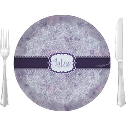 Watercolor Mandala Glass Lunch / Dinner Plate 10" (Personalized)