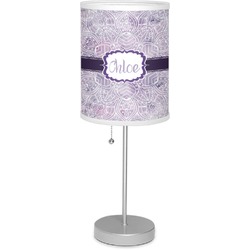 Watercolor Mandala 7" Drum Lamp with Shade Linen (Personalized)