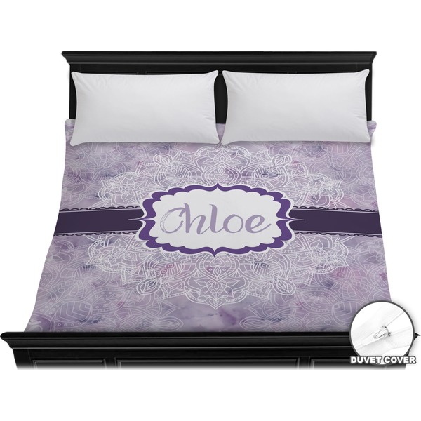 Custom Watercolor Mandala Duvet Cover - King (Personalized)