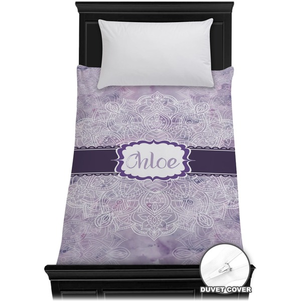 Custom Watercolor Mandala Duvet Cover - Twin (Personalized)