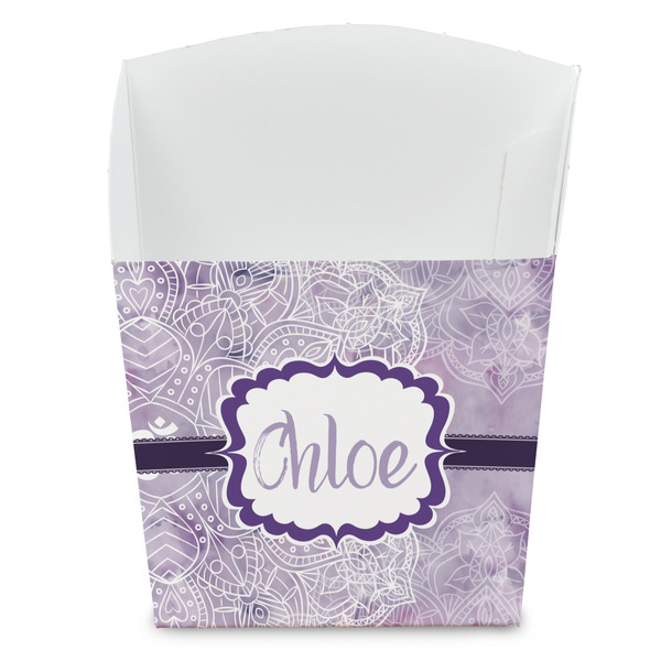 Custom Watercolor Mandala French Fry Favor Boxes (Personalized)