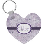 Watercolor Mandala Heart Plastic Keychain w/ Name or Text