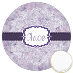 Watercolor Mandala Printed Cookie Topper - 3.25" (Personalized)