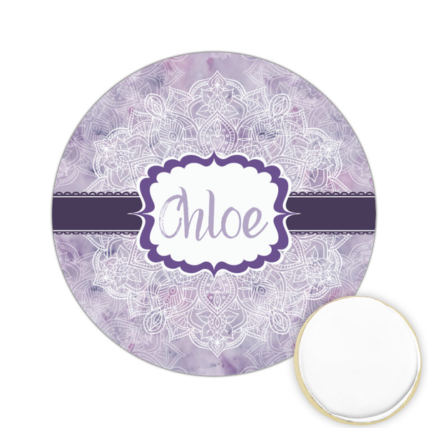 Custom Watercolor Mandala Printed Cookie Topper - 2.15" (Personalized)