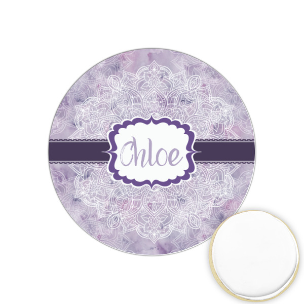 Custom Watercolor Mandala Printed Cookie Topper - 1.25" (Personalized)