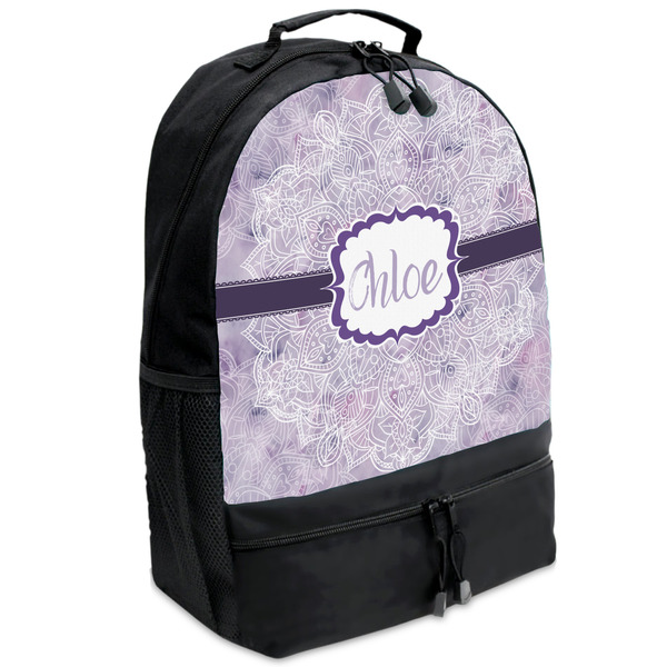 Custom Watercolor Mandala Backpacks - Black (Personalized)