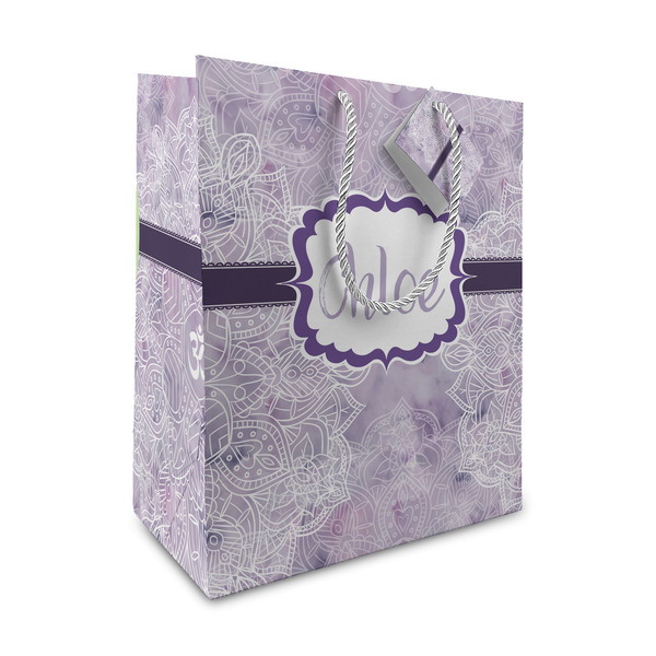 Custom Watercolor Mandala Medium Gift Bag (Personalized)