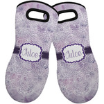 Watercolor Mandala Neoprene Oven Mitts - Set of 2 w/ Name or Text