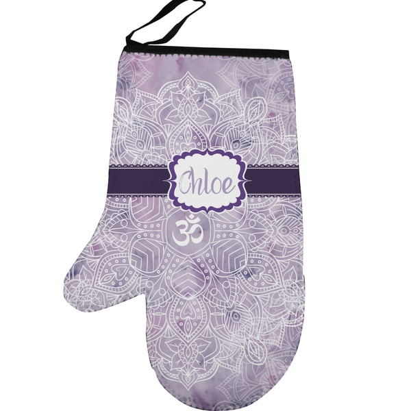 Custom Watercolor Mandala Left Oven Mitt (Personalized)