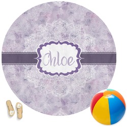 Watercolor Mandala Round Beach Towel (Personalized)