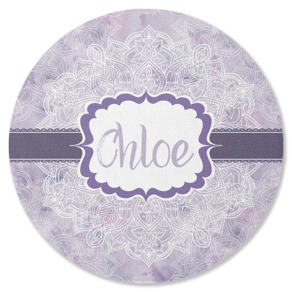 Custom Watercolor Mandala Round Rubber Backed Coaster (Personalized)