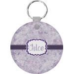 Watercolor Mandala Round Plastic Keychain (Personalized)