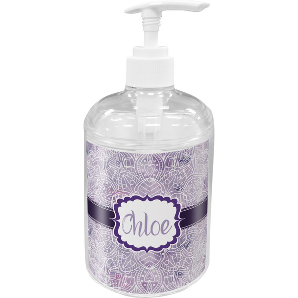 Custom Watercolor Mandala Acrylic Soap & Lotion Bottle (Personalized)