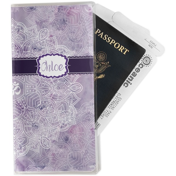 Custom Watercolor Mandala Travel Document Holder