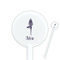 Watercolor Mandala White Plastic 5.5" Stir Stick - Round - Closeup