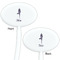 Watercolor Mandala White Plastic 7" Stir Stick - Double Sided - Oval - Front & Back