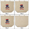 Patriotic Celebration 3 Reusable Cotton Grocery Bags - Front & Back View