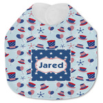 Patriotic Celebration Jersey Knit Baby Bib w/ Name or Text