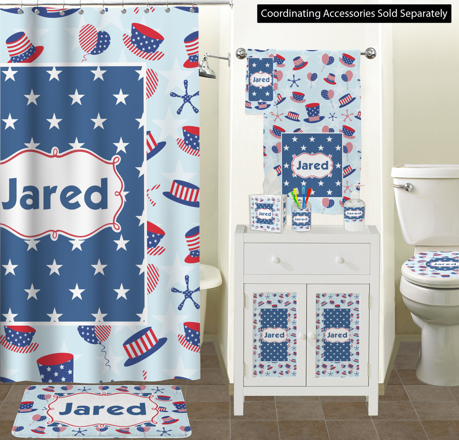 patriotic bathroom accessories