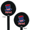 Patriotic Celebration Black Plastic 5.5" Stir Stick - Double Sided - Round - Front & Back