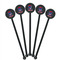 Patriotic Celebration Black Plastic 5.5" Stir Stick - Round - Fan View